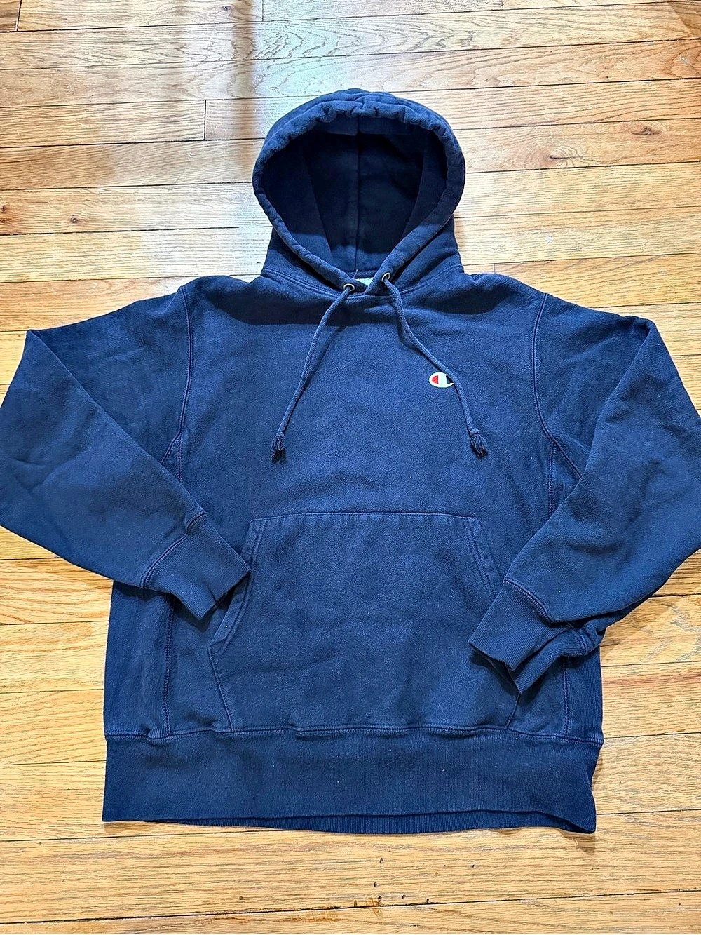 Vintage Champion Reverse Weave Hoodie Men's Medium Blue